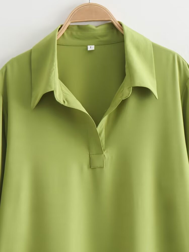 Women's Regular Dress Streetwear Turndown Long Sleeve Solid Color Midi Dress Outdoor Daily display picture 3