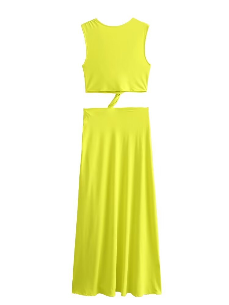 Women's Regular Dress Streetwear V Neck Sleeveless Solid Color Midi Dress Holiday Date Bar display picture 11