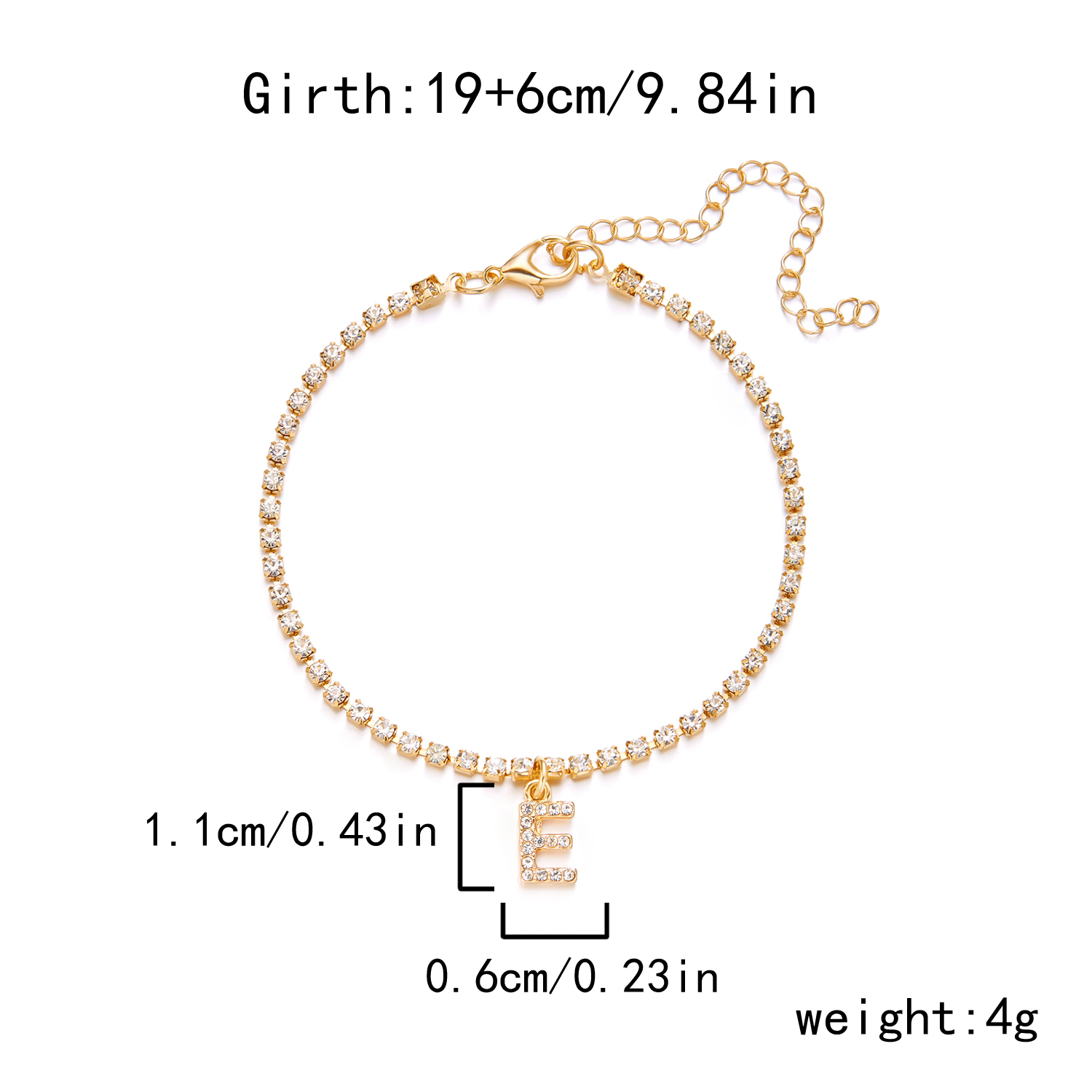 Vacation Beach Letter Alloy Plating Inlay Artificial Rhinestones Women's Anklet display picture 10