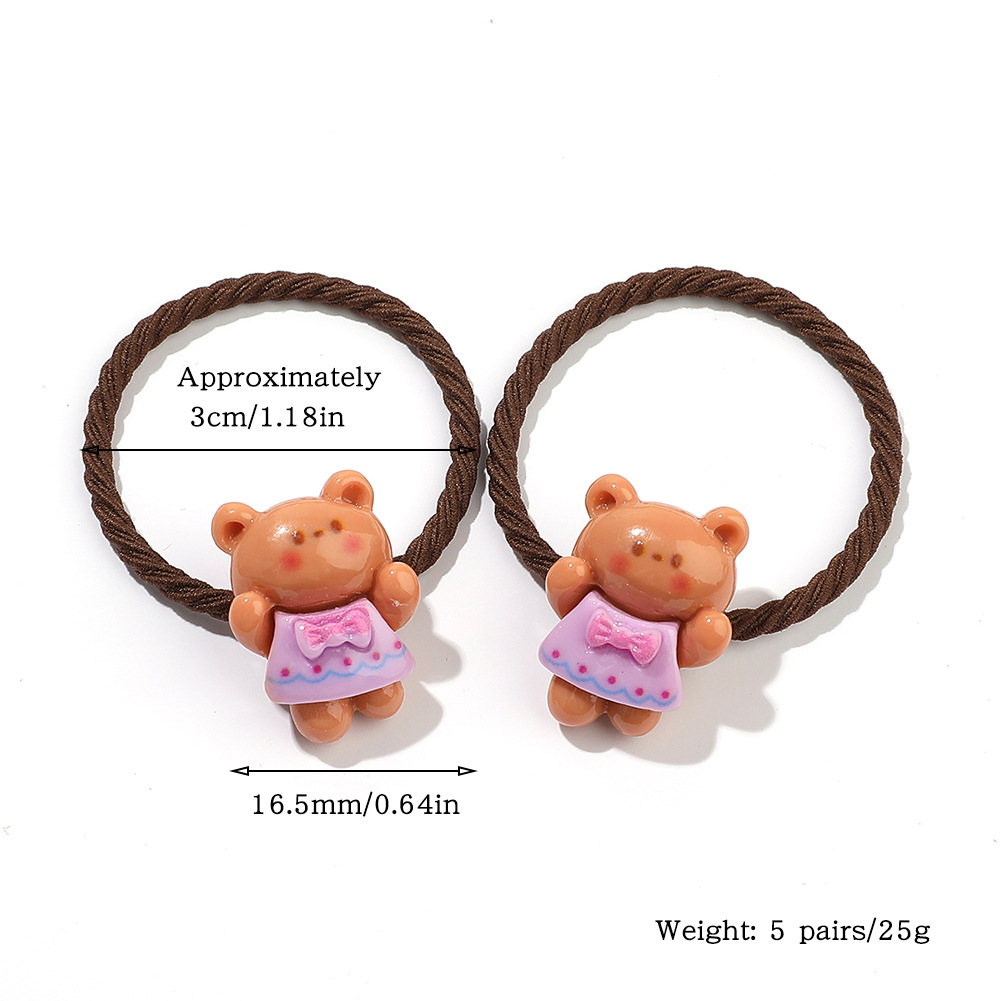 Kid'S Cartoon Style Cute Sweet Bear Plastic Rubber Band Hair Tie display picture 1