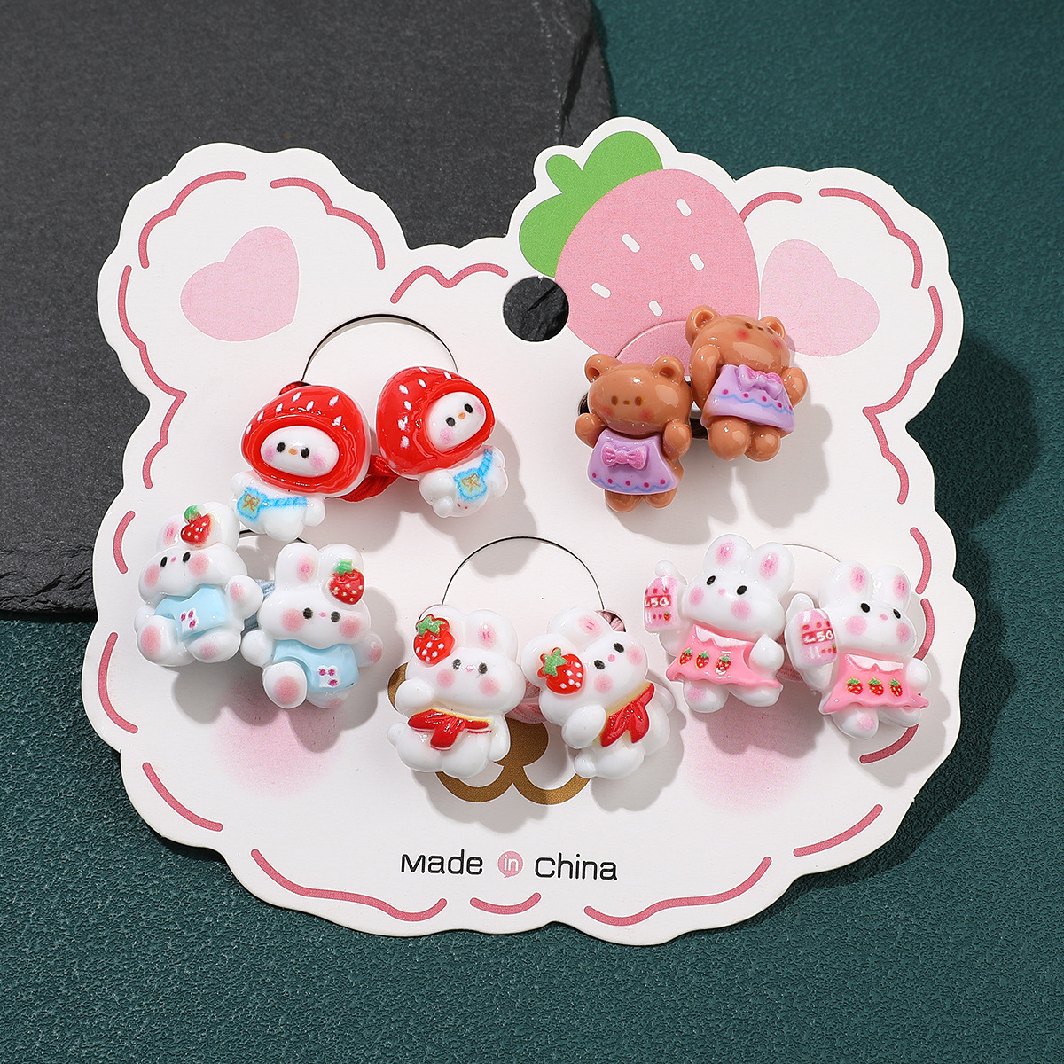 Kid'S Cartoon Style Cute Sweet Bear Plastic Rubber Band Hair Tie display picture 6