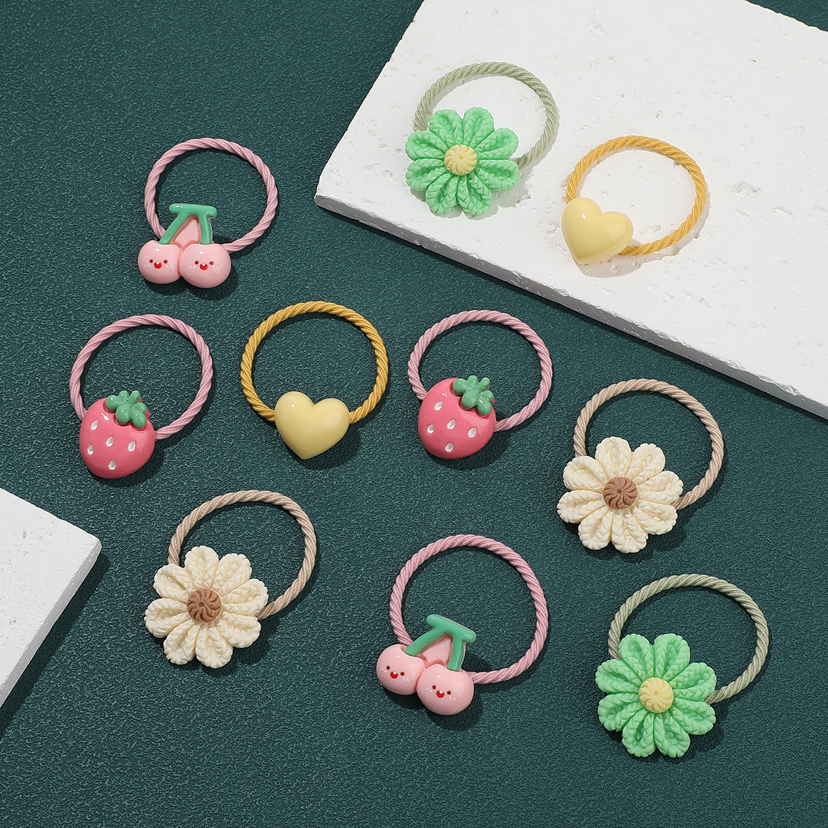 Kid'S Cartoon Style Cute Sweet Fruit Plastic Rubber Band Hair Tie display picture 2