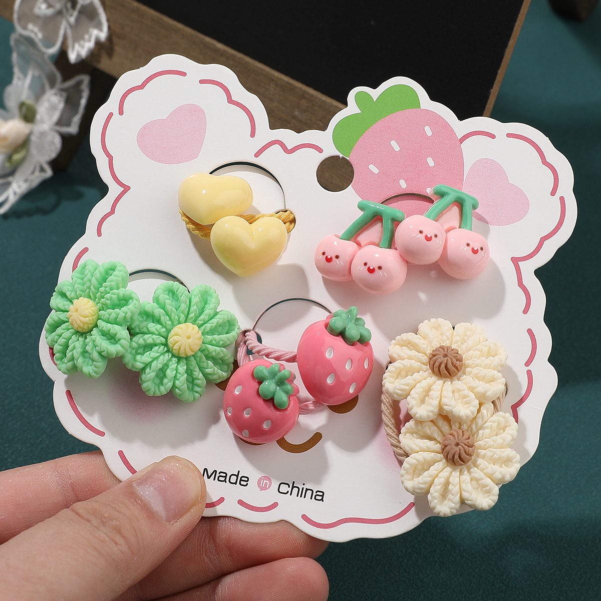 Kid'S Cartoon Style Cute Sweet Fruit Plastic Rubber Band Hair Tie display picture 5