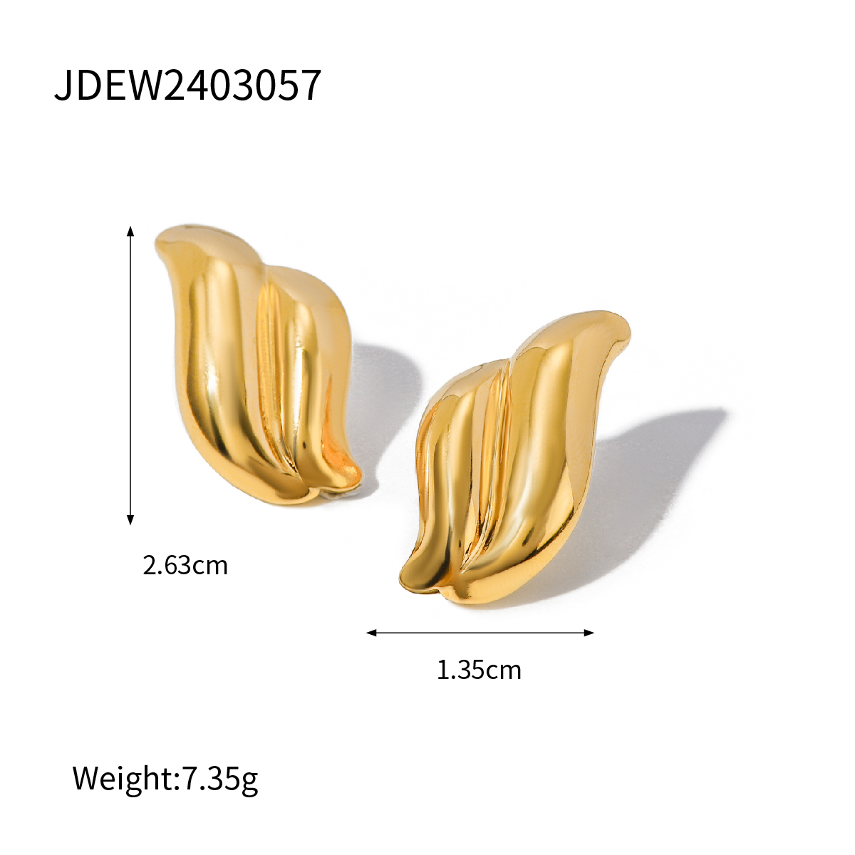 1 Pair Simple Style Classic Style Wings Plating 304 Stainless Steel 18K Gold Plated Ear Studs display picture 1