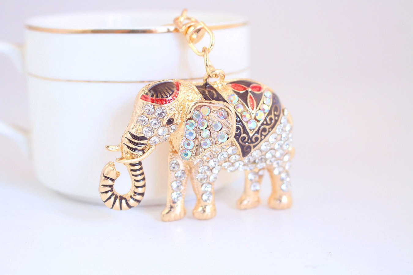 Cute Basic Elephant Alloy Rhinestone Plating Unisex Keychain display picture 1