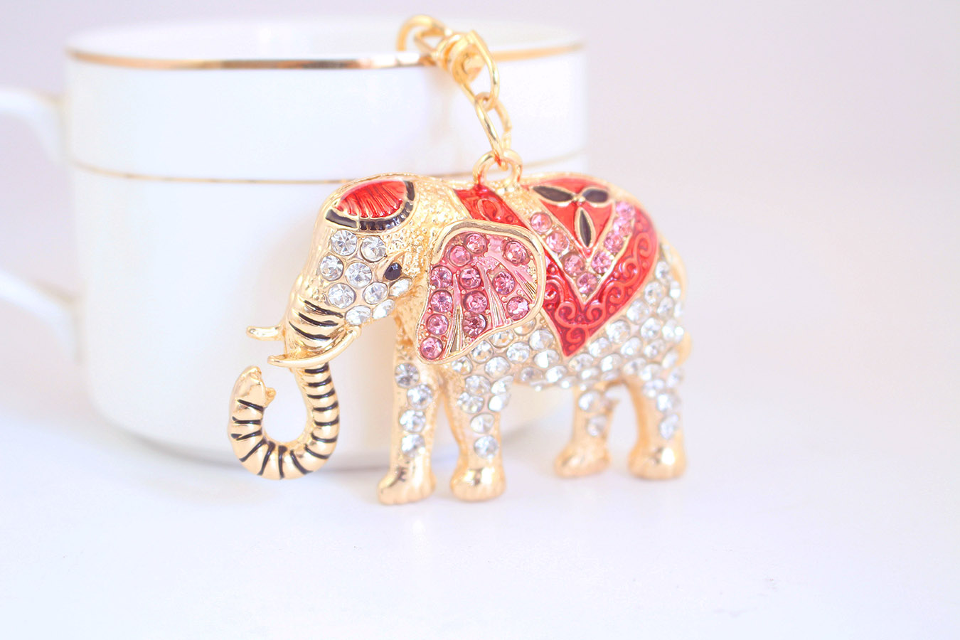 Cute Basic Elephant Alloy Rhinestone Plating Unisex Keychain display picture 2