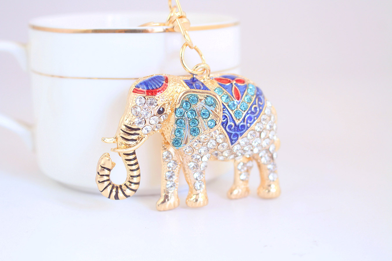 Cute Basic Elephant Alloy Rhinestone Plating Unisex Keychain display picture 3