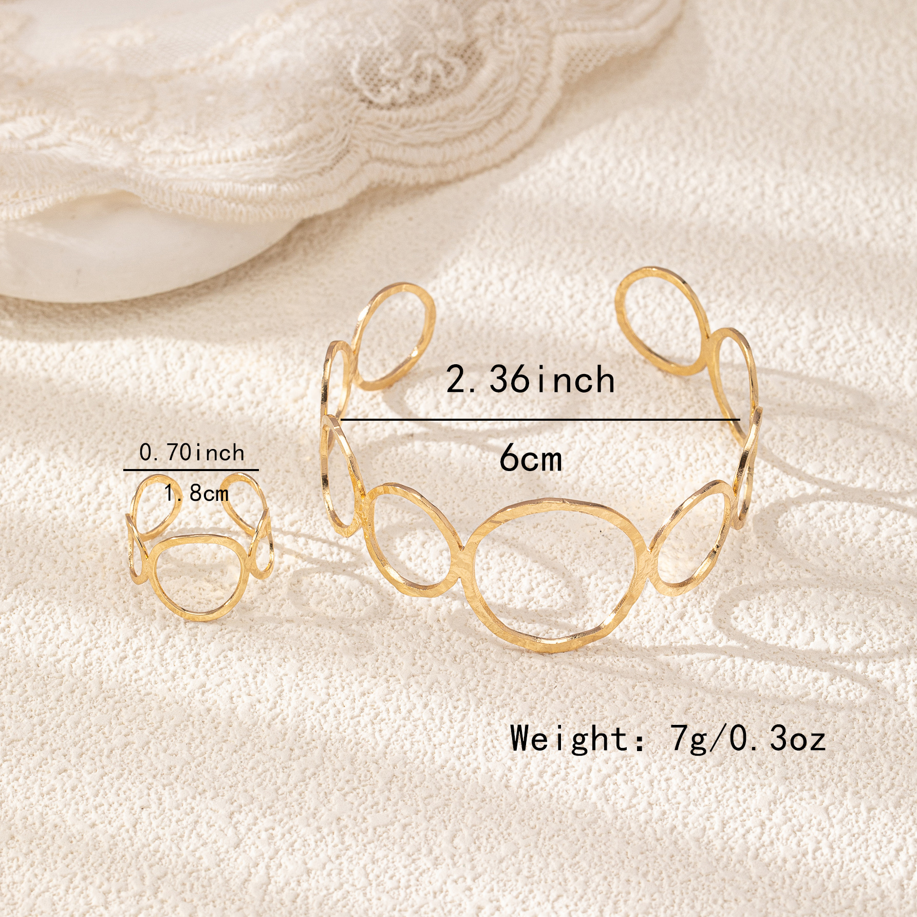 Classical Cute Romantic Geometric Round 14K Gold Plated Alloy Wholesale Jewelry Set display picture 1