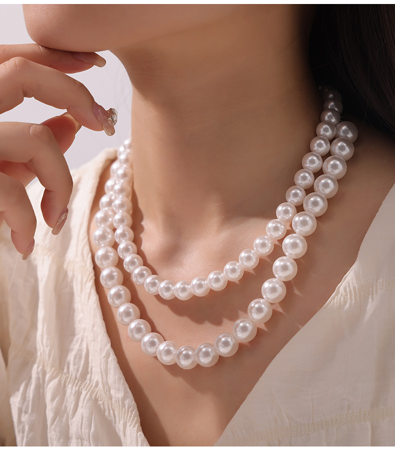 Elegant Classic Style Korean Style Round Artificial Pearl Imitation Pearl Beaded Women's Necklace display picture 1