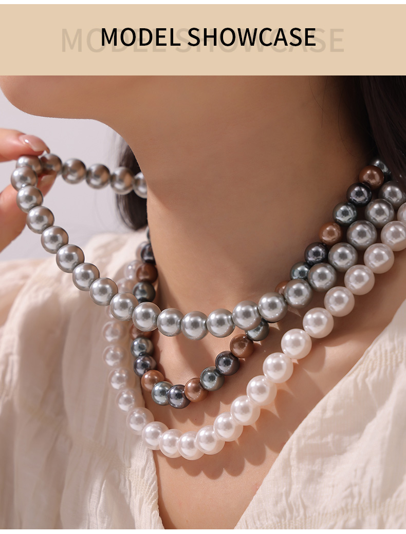 Elegant Classic Style Korean Style Round Artificial Pearl Imitation Pearl Beaded Women's Necklace display picture 2