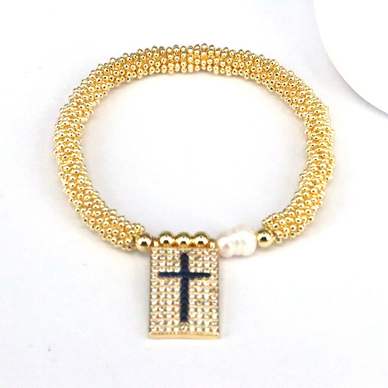 Copper 18K Gold Plated Elegant Vintage Style Luxurious Plating Inlay Cross Heart Shape Zircon Bracelets display picture 6