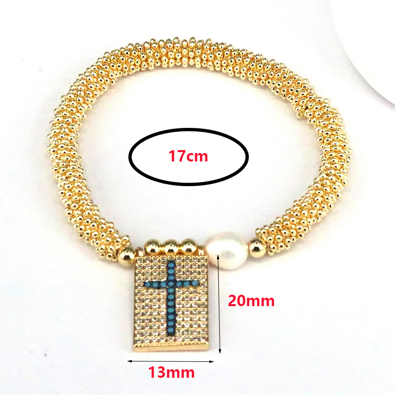 Copper 18K Gold Plated Elegant Vintage Style Luxurious Plating Inlay Cross Heart Shape Zircon Bracelets display picture 9