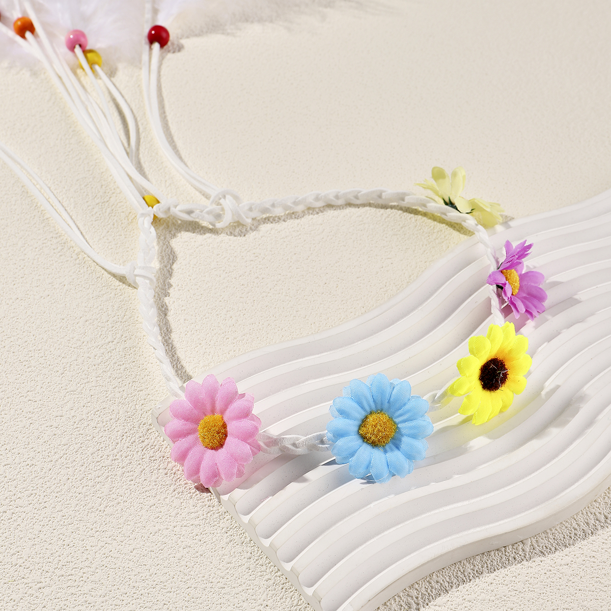 Women's Vacation Bohemian Pastoral Feather Flower Artificial Feather Rope Hair Band display picture 3