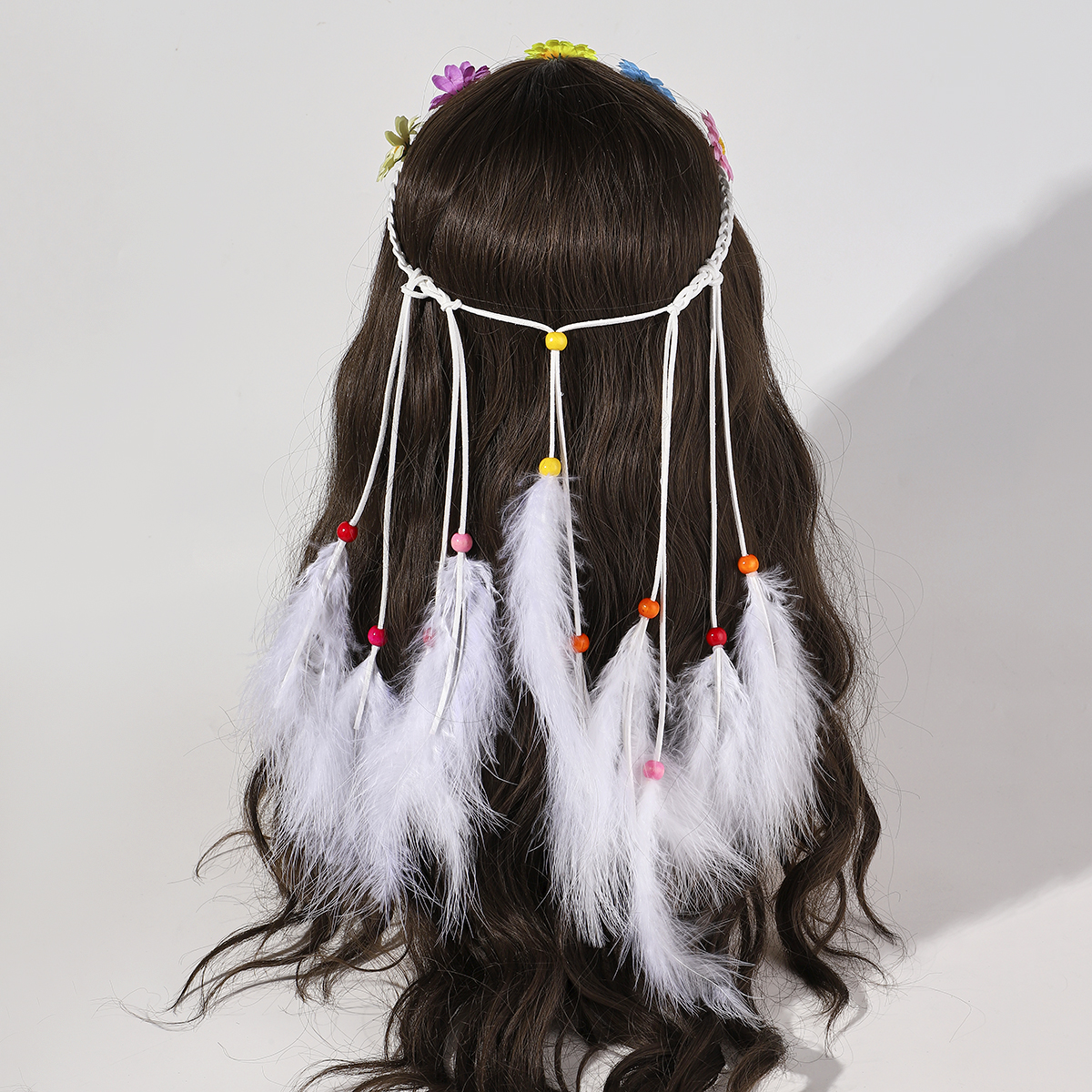 Women's Vacation Bohemian Pastoral Feather Flower Artificial Feather Rope Hair Band display picture 2