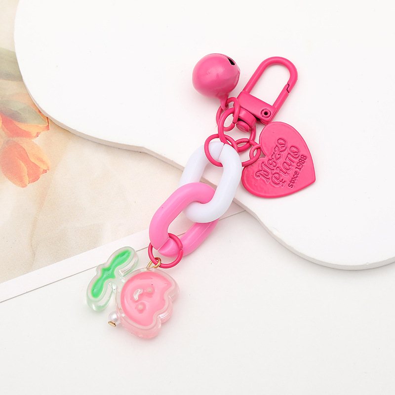 Cartoon Style Cute Sweet Candy Flower Duck Arylic Bag Pendant Keychain display picture 3