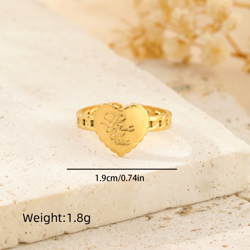 304 Stainless Steel 18K Gold Plated Pastoral Simple Style Heart Shape Butterfly Open Rings display picture 12