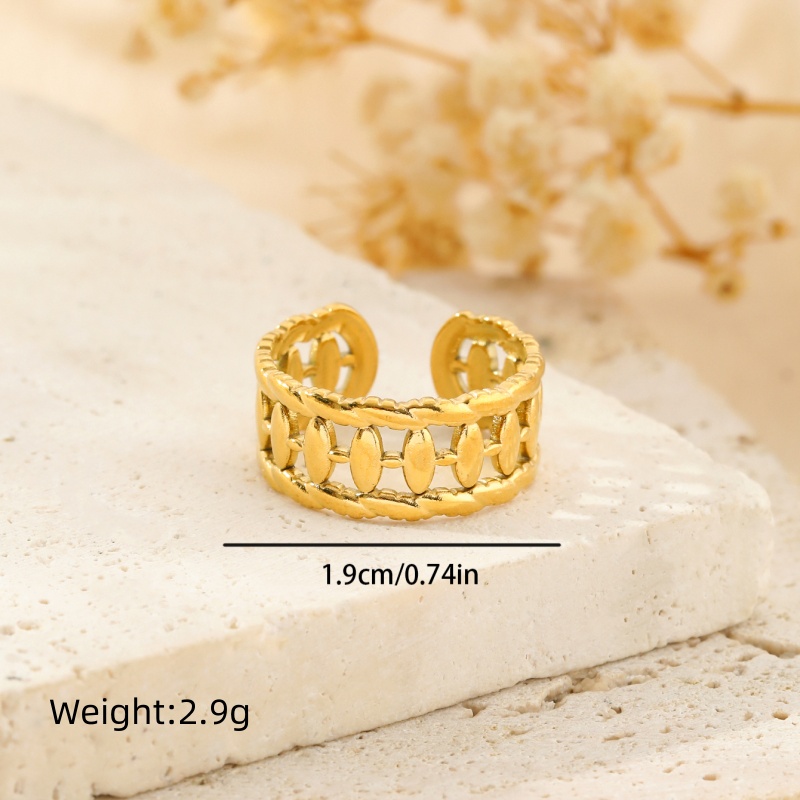 304 Stainless Steel 18K Gold Plated Pastoral Simple Style Heart Shape Butterfly Open Rings display picture 17