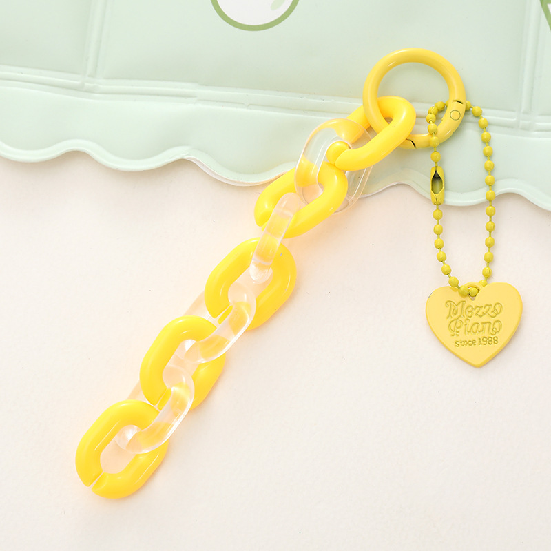 Sweet Letter Heart Shape Arylic Stoving Varnish Bag Pendant Mobile Phone Chain display picture 5