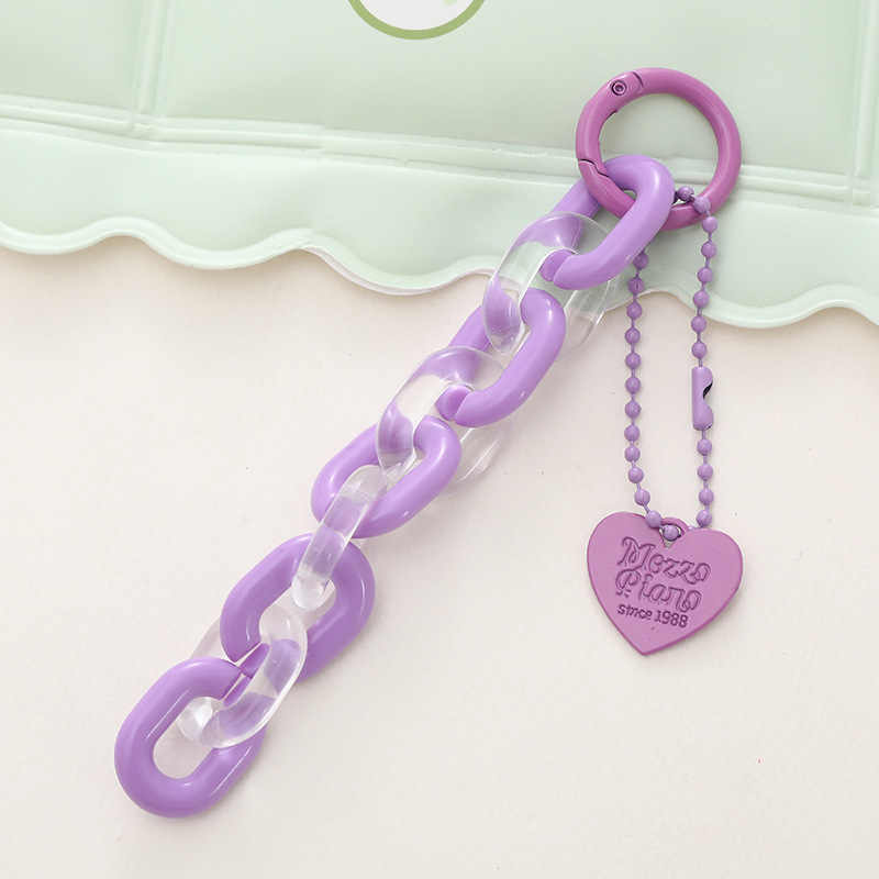 Sweet Letter Heart Shape Arylic Stoving Varnish Bag Pendant Mobile Phone Chain display picture 6
