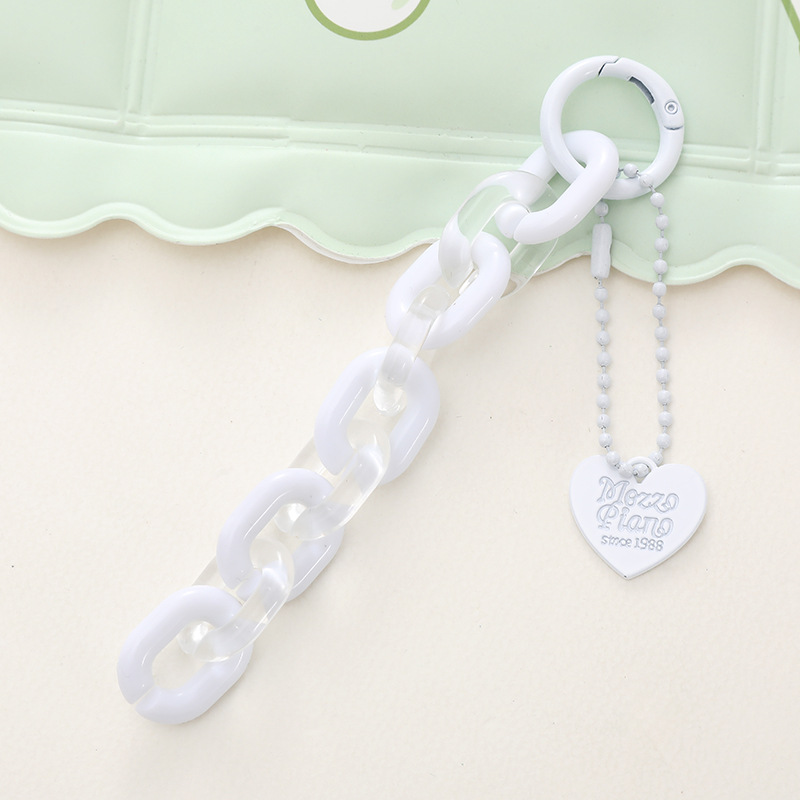 Sweet Letter Heart Shape Arylic Stoving Varnish Bag Pendant Mobile Phone Chain display picture 8