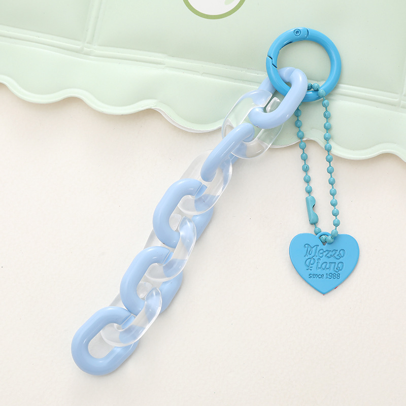 Sweet Letter Heart Shape Arylic Stoving Varnish Bag Pendant Mobile Phone Chain display picture 9