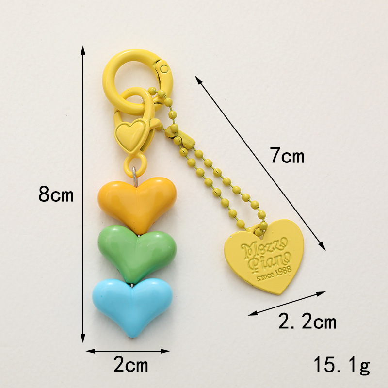 Sweet Letter Heart Shape Arylic Stoving Varnish Bag Pendant Mobile Phone Chain Keychain display picture 1