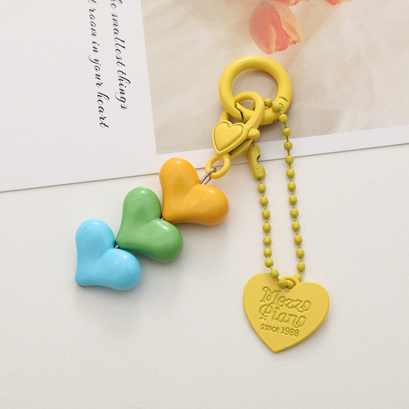 Sweet Letter Heart Shape Arylic Stoving Varnish Bag Pendant Mobile Phone Chain Keychain display picture 5
