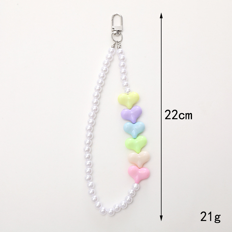 IG-Stil Süss Herzform Süssigkeit Perlen Perlen Überzug Taschenanhänger Handykette Schlüsselbund display picture 1