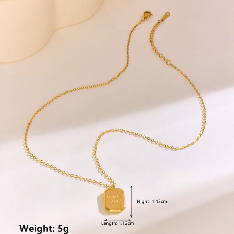 304 Stainless Steel 18K Gold Plated Y2K Casual Classic Style Plating Square Heart Shape Pendant Necklace display picture 8