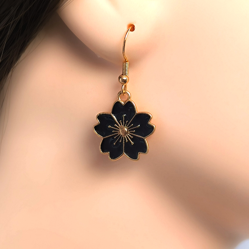 1 Pair Cute Sweet Simple Style Flower Alloy Drop Earrings display picture 1