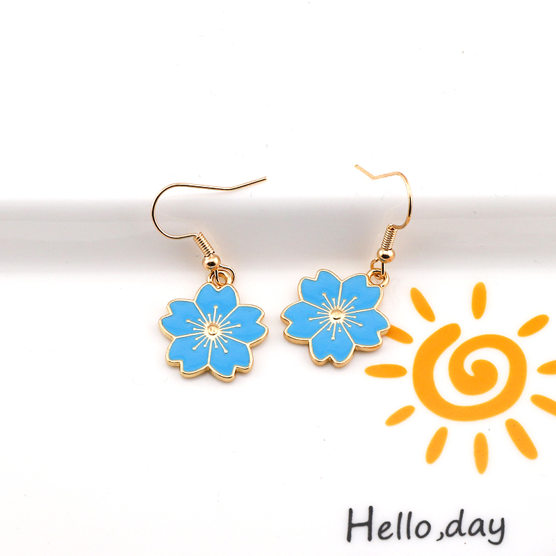 1 Pair Cute Sweet Simple Style Flower Alloy Drop Earrings display picture 6