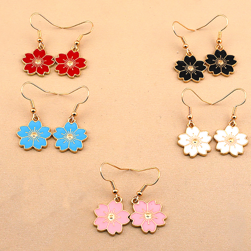 1 Pair Cute Sweet Simple Style Flower Alloy Drop Earrings display picture 8