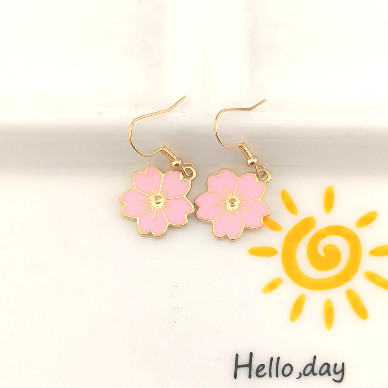 1 Pair Cute Sweet Simple Style Flower Alloy Drop Earrings display picture 9