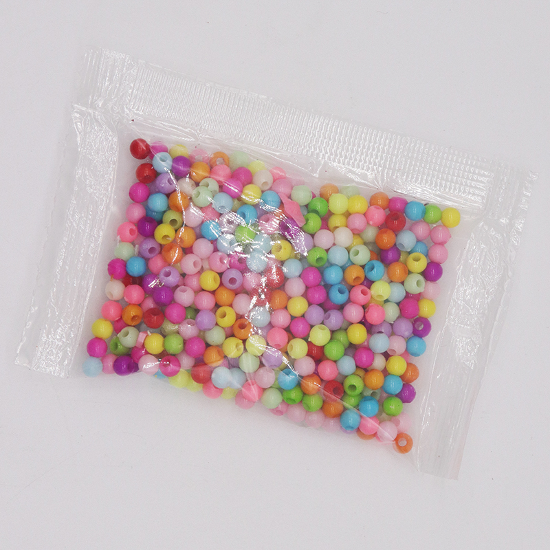 300 Pieces Per Box Diameter 4mm Hole 1~1.9mm Plastic Round Sandblasted Beads display picture 2