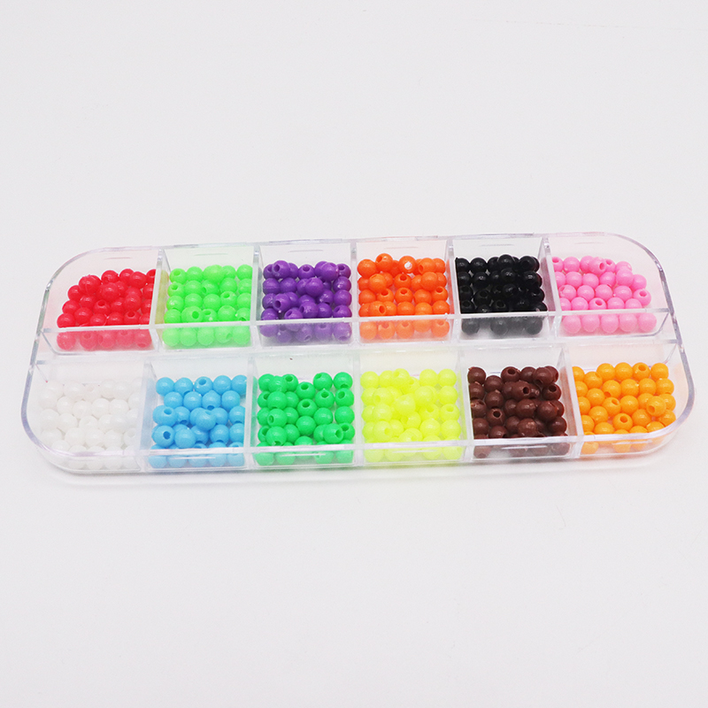 300 Pieces Per Box Diameter 4mm Hole 1~1.9mm Plastic Round Sandblasted Beads display picture 3