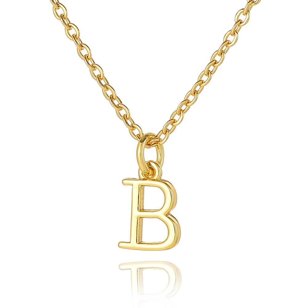 Wholesale Retro Simple Style Letter Copper Plating 18K Gold Plated Pendant Necklace display picture 9