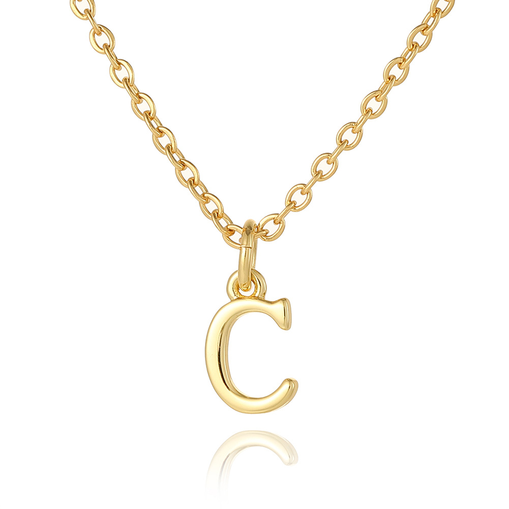 Wholesale Retro Simple Style Letter Copper Plating 18K Gold Plated Pendant Necklace display picture 10