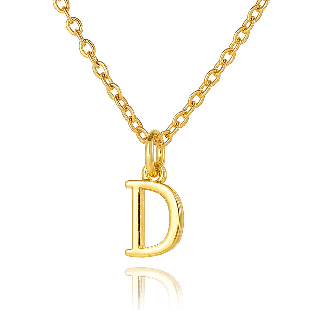 Wholesale Retro Simple Style Letter Copper Plating 18K Gold Plated Pendant Necklace display picture 11