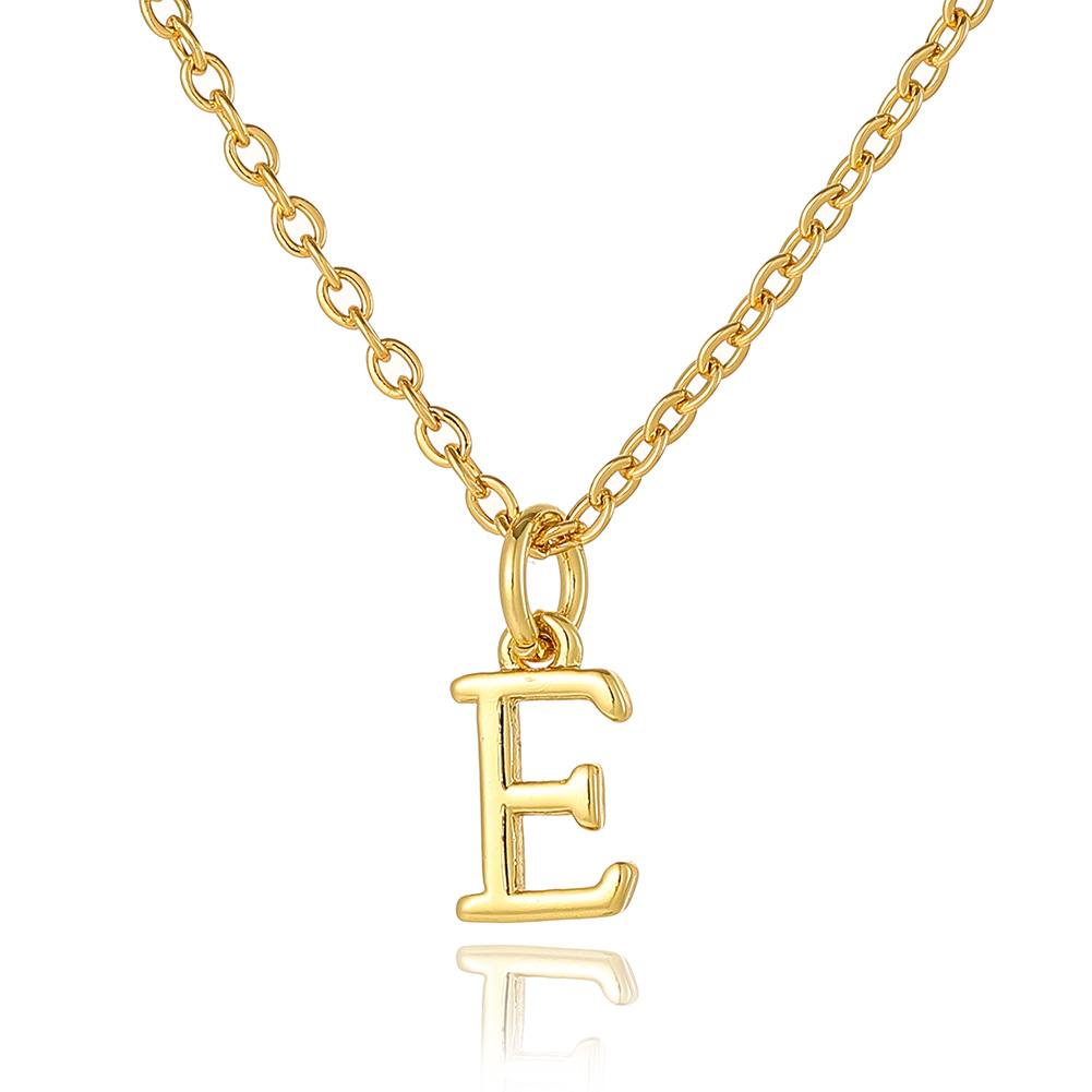 Wholesale Retro Simple Style Letter Copper Plating 18K Gold Plated Pendant Necklace display picture 12