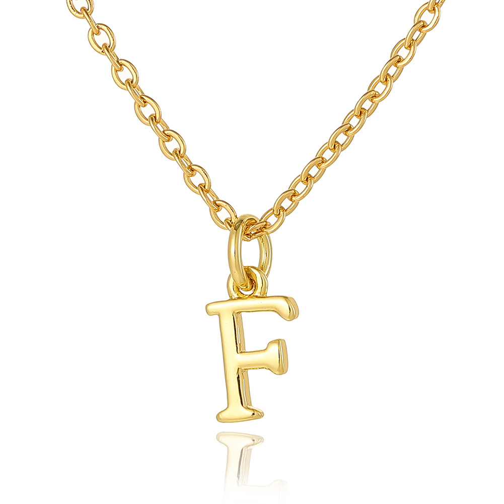 Wholesale Retro Simple Style Letter Copper Plating 18K Gold Plated Pendant Necklace display picture 13