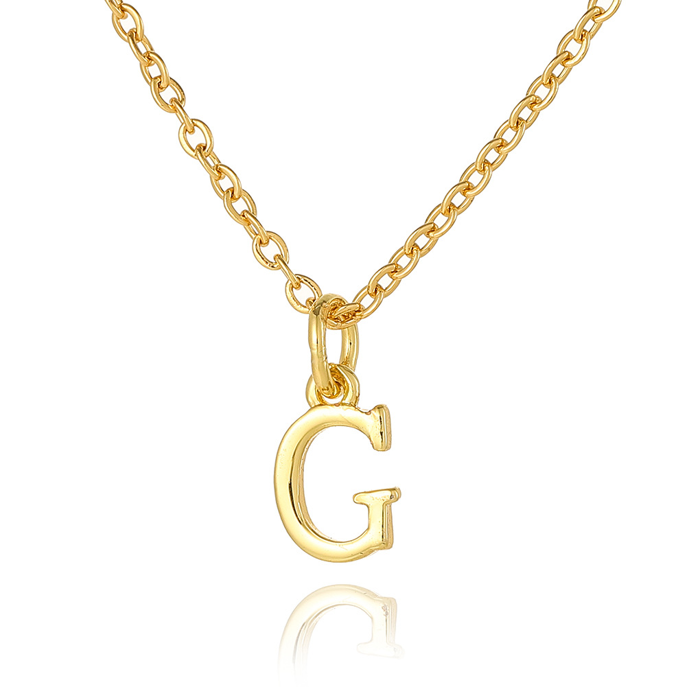 Wholesale Retro Simple Style Letter Copper Plating 18K Gold Plated Pendant Necklace display picture 14