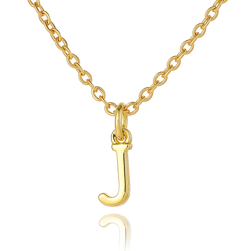 Wholesale Retro Simple Style Letter Copper Plating 18K Gold Plated Pendant Necklace display picture 17