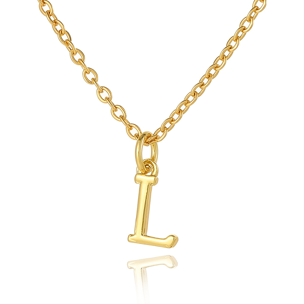 Wholesale Retro Simple Style Letter Copper Plating 18K Gold Plated Pendant Necklace display picture 19
