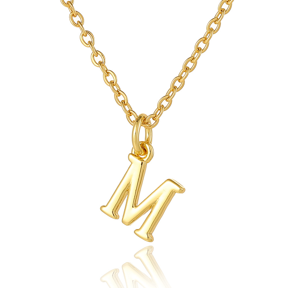 Wholesale Retro Simple Style Letter Copper Plating 18K Gold Plated Pendant Necklace display picture 20