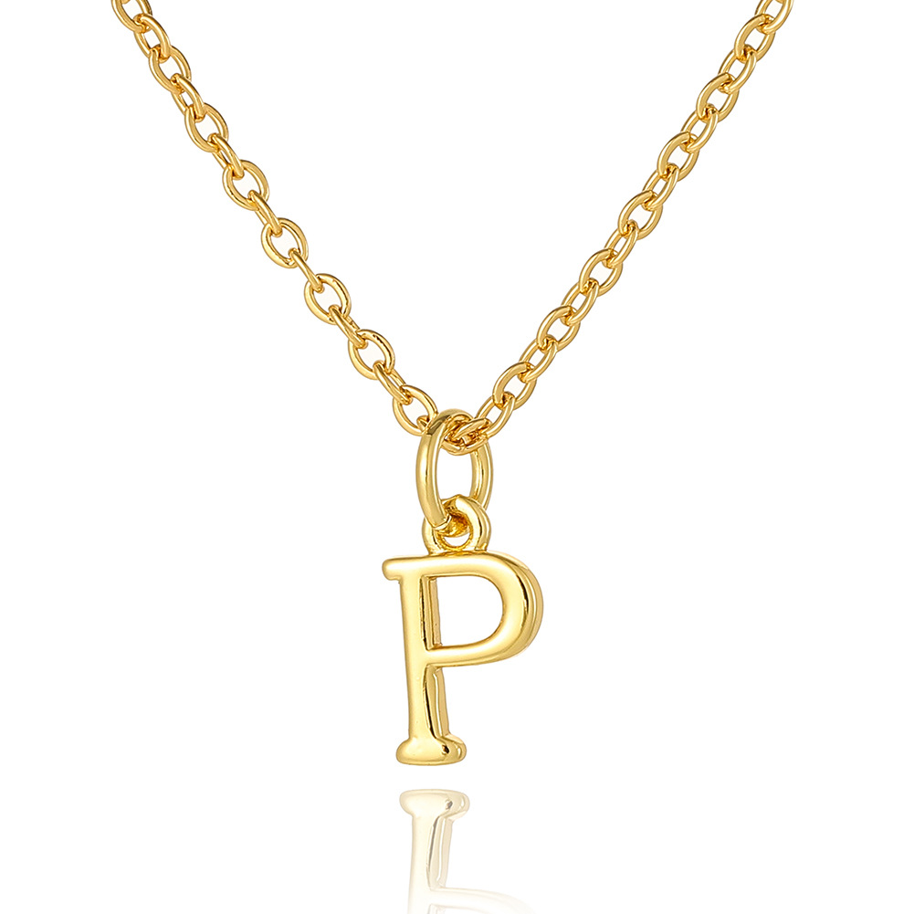 Wholesale Retro Simple Style Letter Copper Plating 18K Gold Plated Pendant Necklace display picture 23