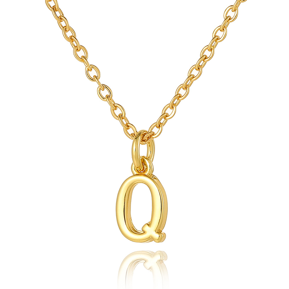 Wholesale Retro Simple Style Letter Copper Plating 18K Gold Plated Pendant Necklace display picture 24