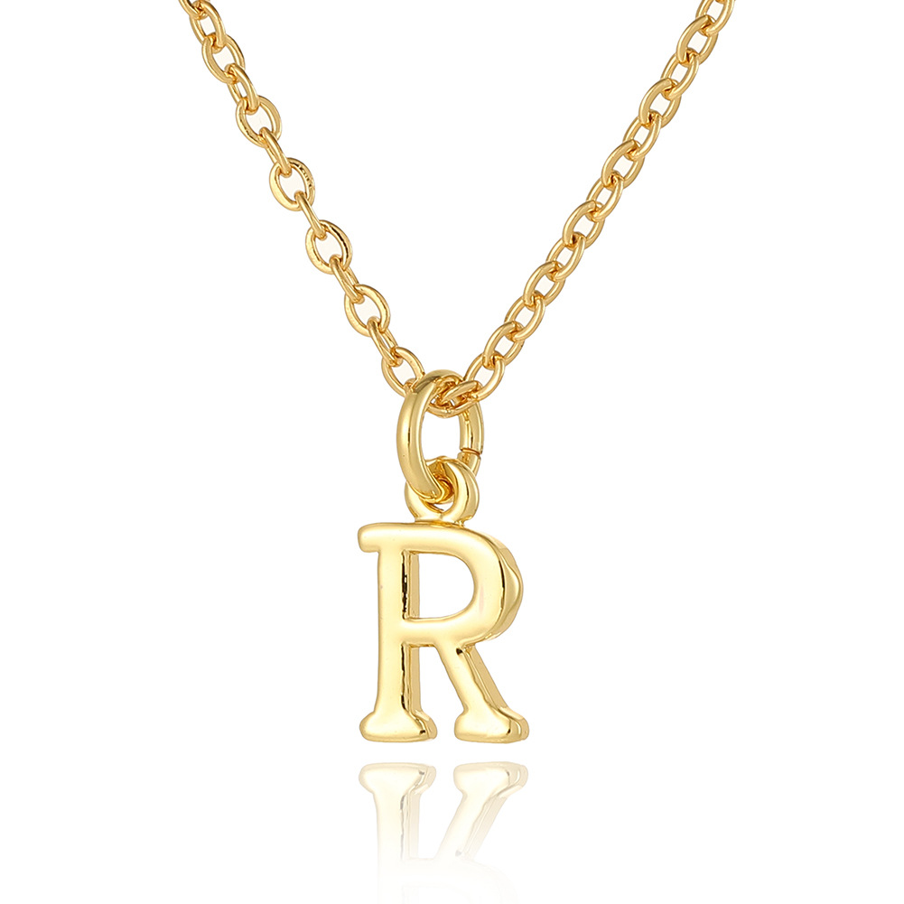Wholesale Retro Simple Style Letter Copper Plating 18K Gold Plated Pendant Necklace display picture 25