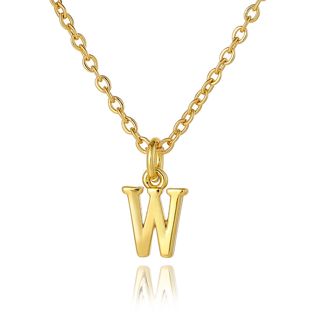 Wholesale Retro Simple Style Letter Copper Plating 18K Gold Plated Pendant Necklace display picture 29