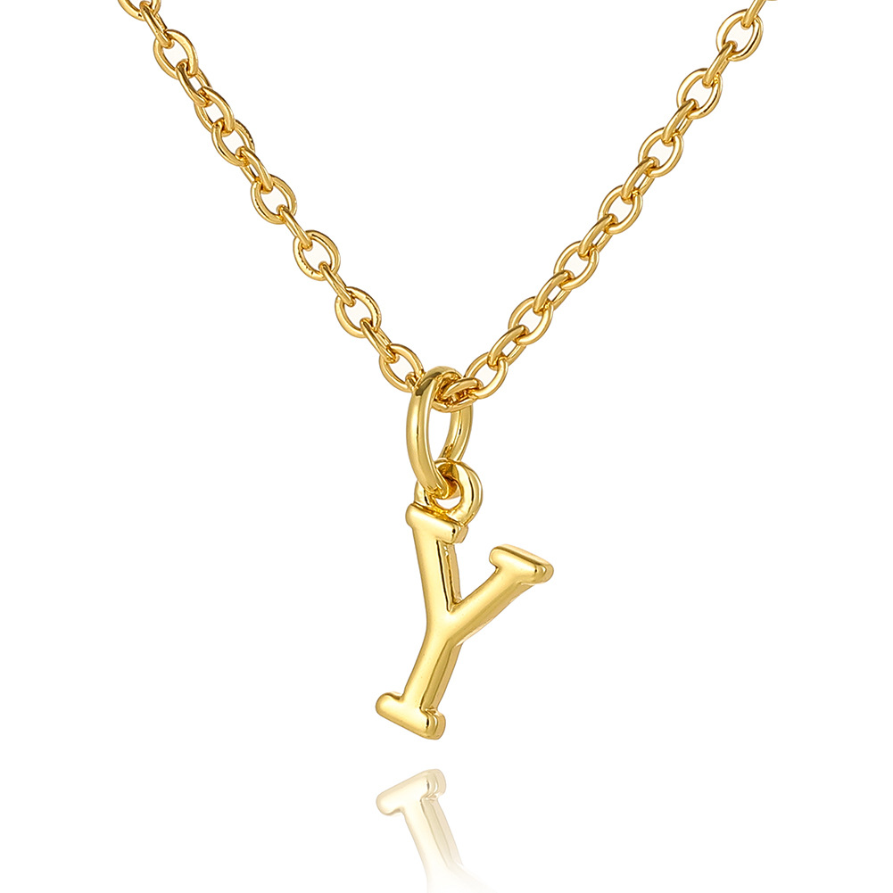 Wholesale Retro Simple Style Letter Copper Plating 18K Gold Plated Pendant Necklace display picture 31