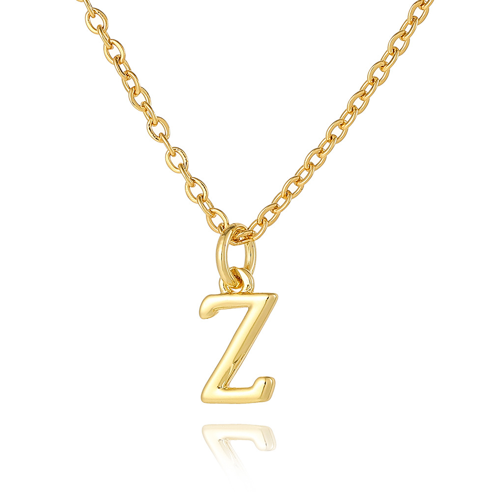 Wholesale Retro Simple Style Letter Copper Plating 18K Gold Plated Pendant Necklace display picture 32